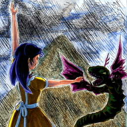 Dragon of the Depths vs Girl a mile high 2 cover art